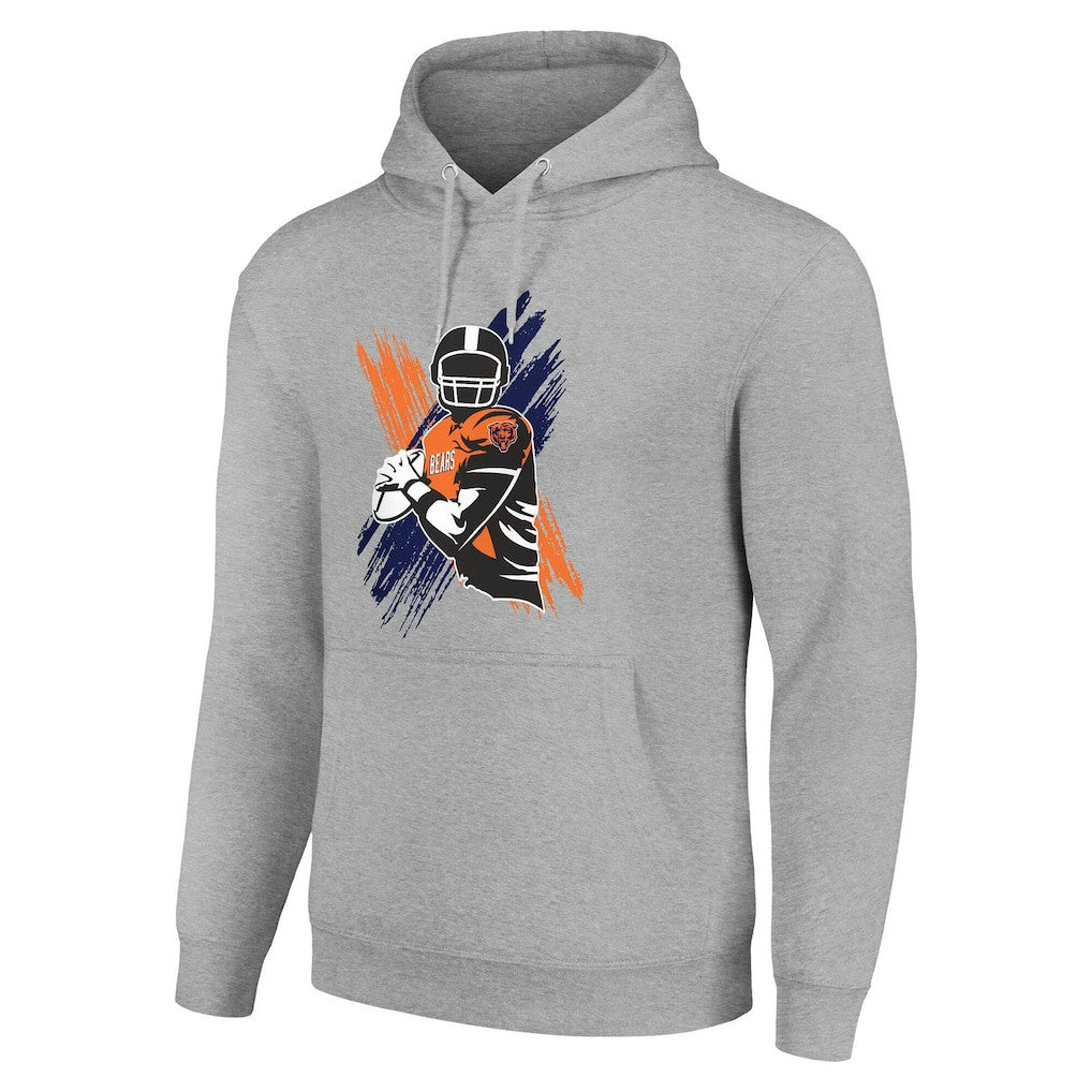 Chicago Bears Starter Player X Fleece Pullover Hoodie Heather Gray