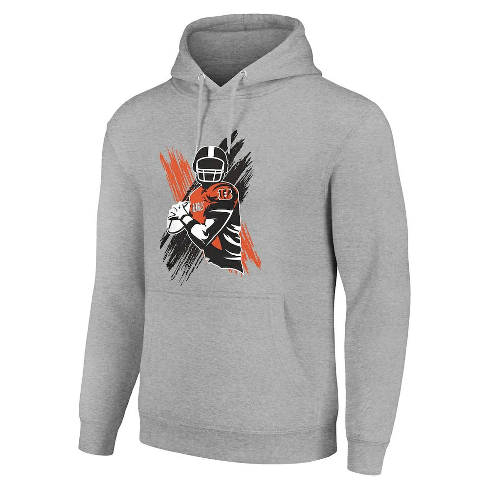 Cincinnati Bengals Starter Player X Fleece Pullover Hoodie Heather Gray