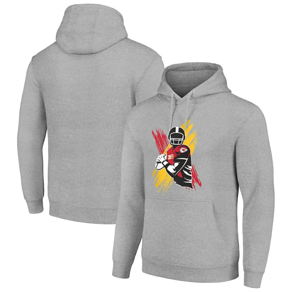 Kansas City Chiefs Starter Player X Fleece Pullover Hoodie Heather Gray
