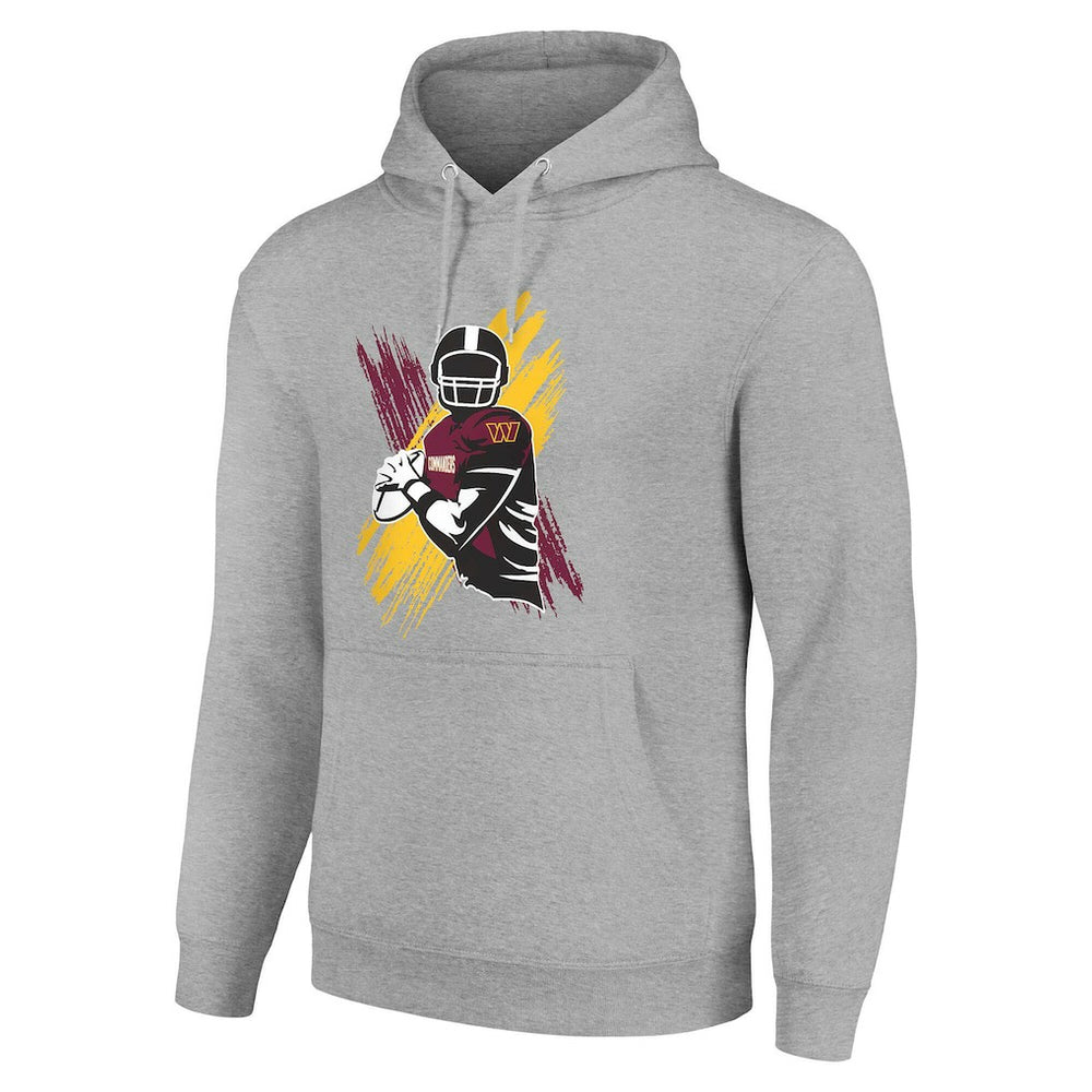 Washington Commanders Starter Player X Fleece Pullover Hoodie Heather Gray