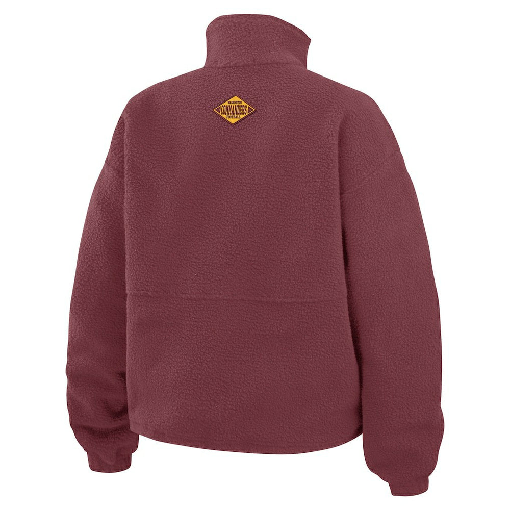 Washington Commanders WEAR by Erin Andrews Women's Polar Fleece Half-Zip Jacket Burgundy