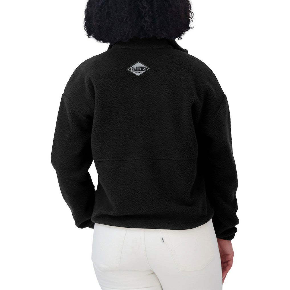 Las Vegas Raiders WEAR by Erin Andrews Women's Polar Fleece Half-Zip Jacket Black