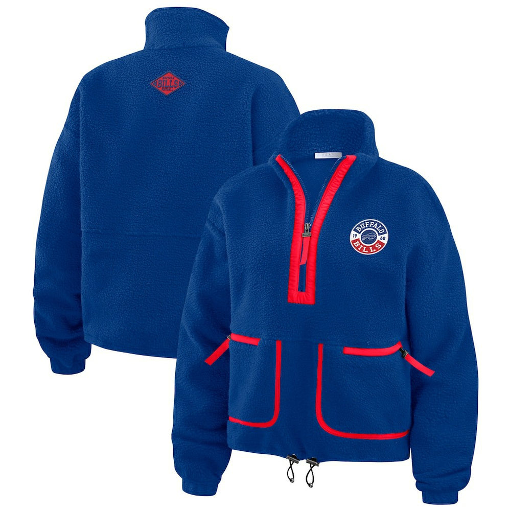 Buffalo Bills WEAR by Erin Andrews Women's Polar Fleece Half-Zip Jacket Royal