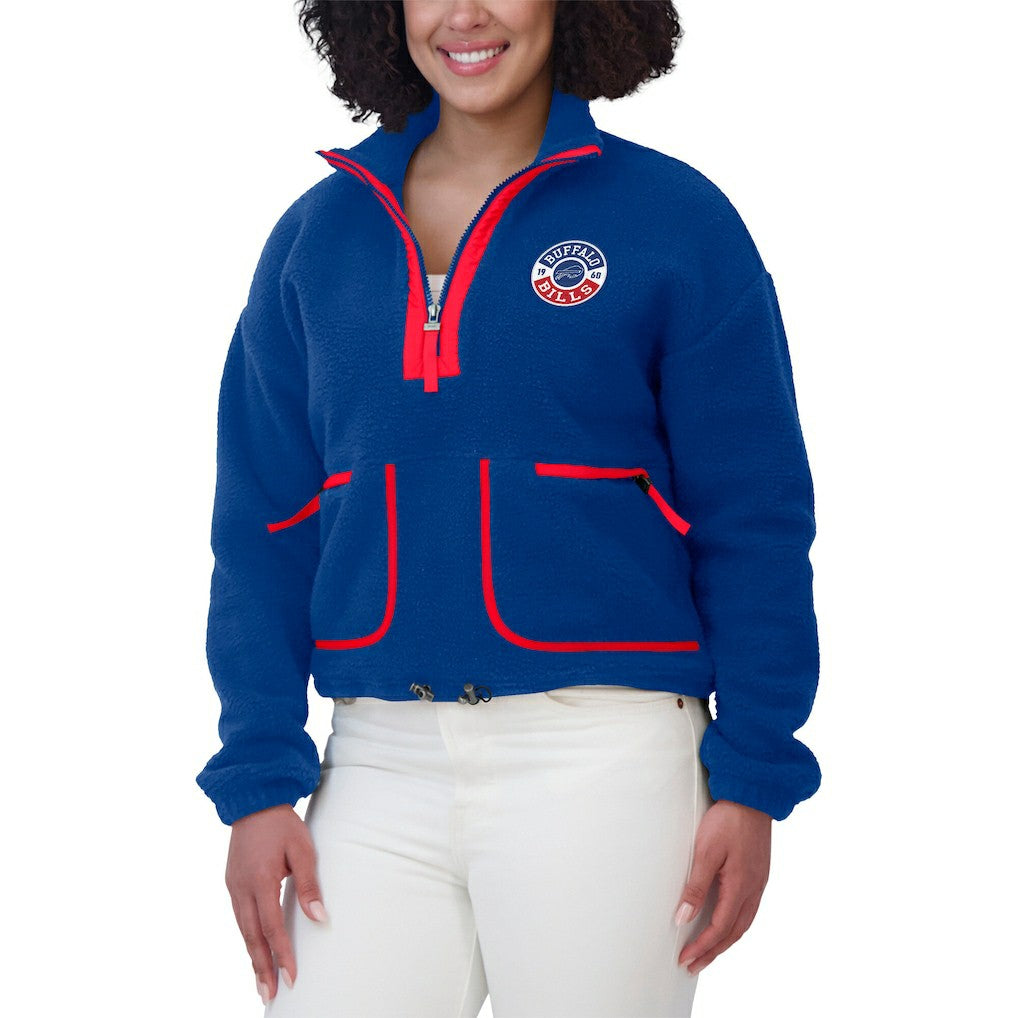 Buffalo Bills WEAR by Erin Andrews Women's Polar Fleece Half-Zip Jacket Royal