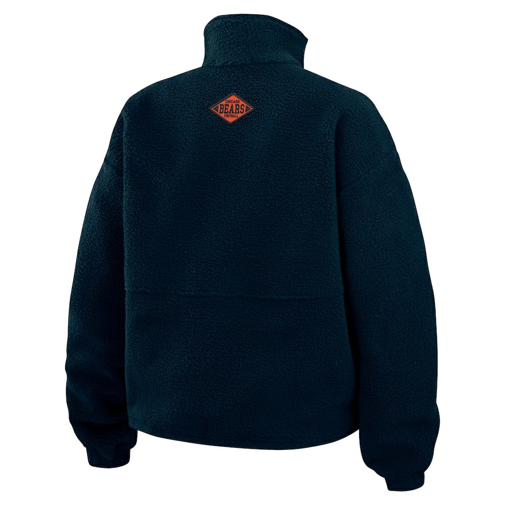 Chicago Bears WEAR by Erin Andrews Women's Polar Fleece Half-Zip Jacket Navy
