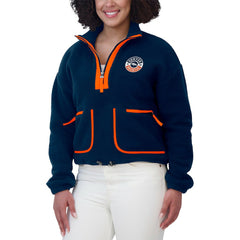 Denver Broncos WEAR by Erin Andrews Women's Polar Fleece Half-Zip Jacket Navy