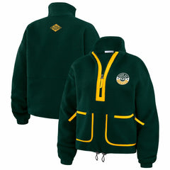 Green Bay Packers WEAR by Erin Andrews Women's Polar Fleece Half-Zip Jacket Green