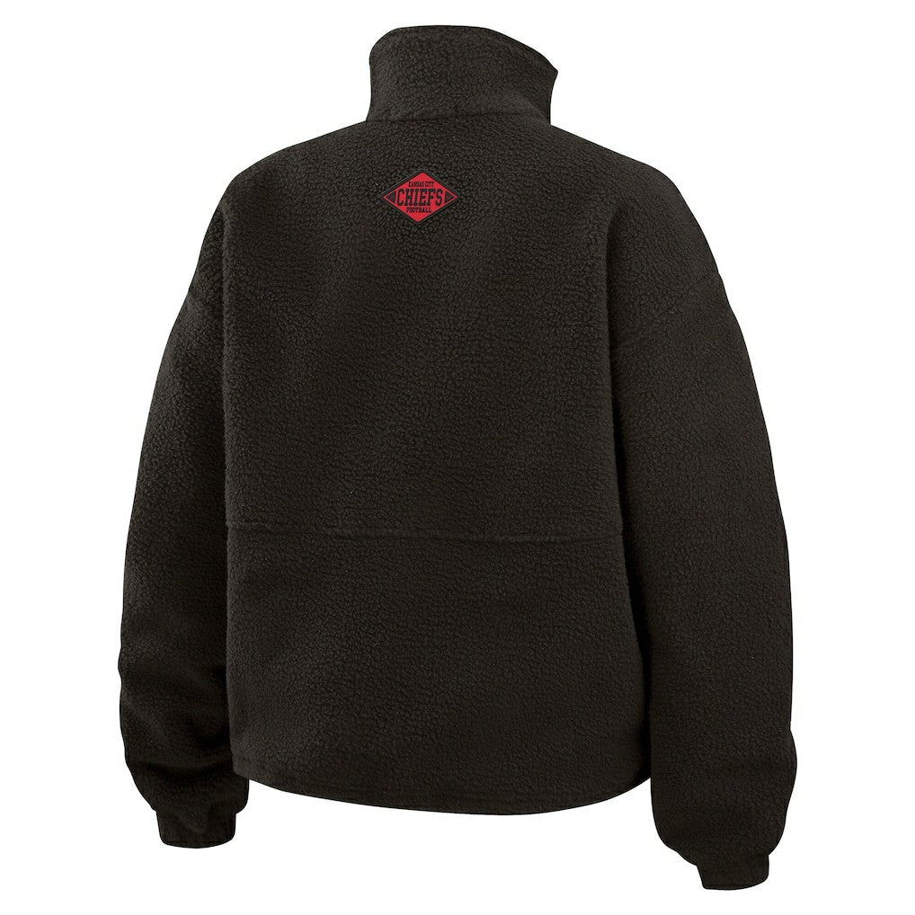 Kansas City Chiefs WEAR by Erin Andrews Women's Polar Fleece Half-Zip Jacket Black