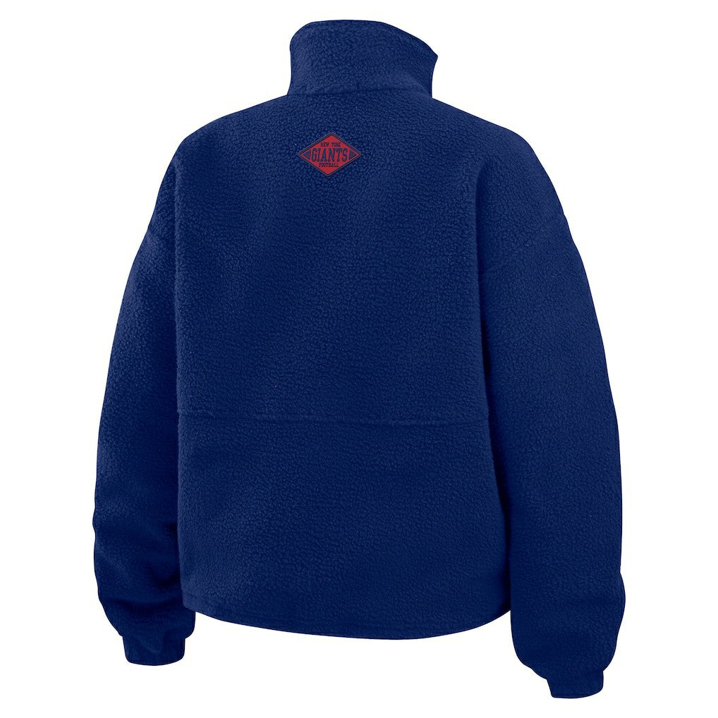 New York Giants WEAR by Erin Andrews Women's Polar Fleece Half-Zip Jacket Royal