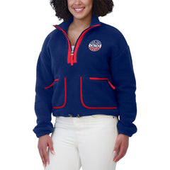 New York Giants WEAR by Erin Andrews Women's Polar Fleece Half-Zip Jacket Royal