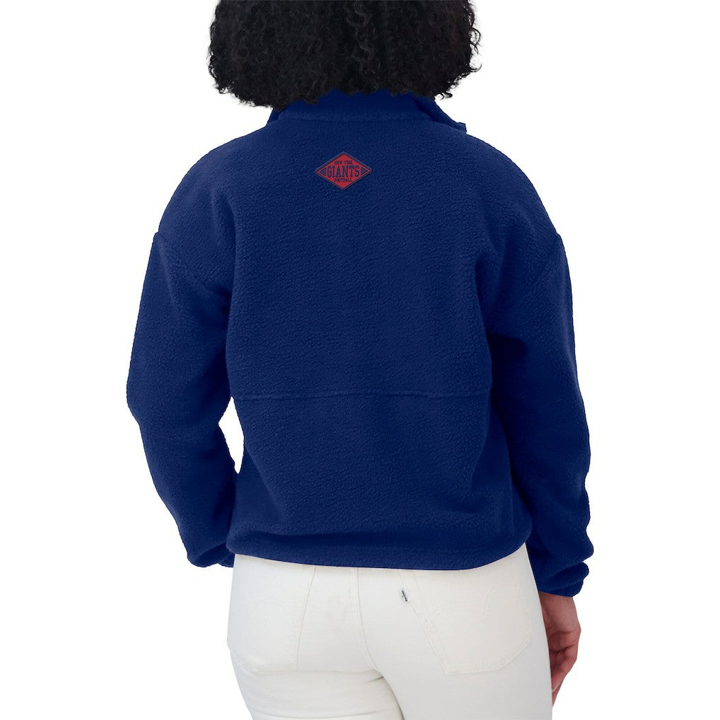 New York Giants WEAR by Erin Andrews Women's Polar Fleece Half-Zip Jacket Royal