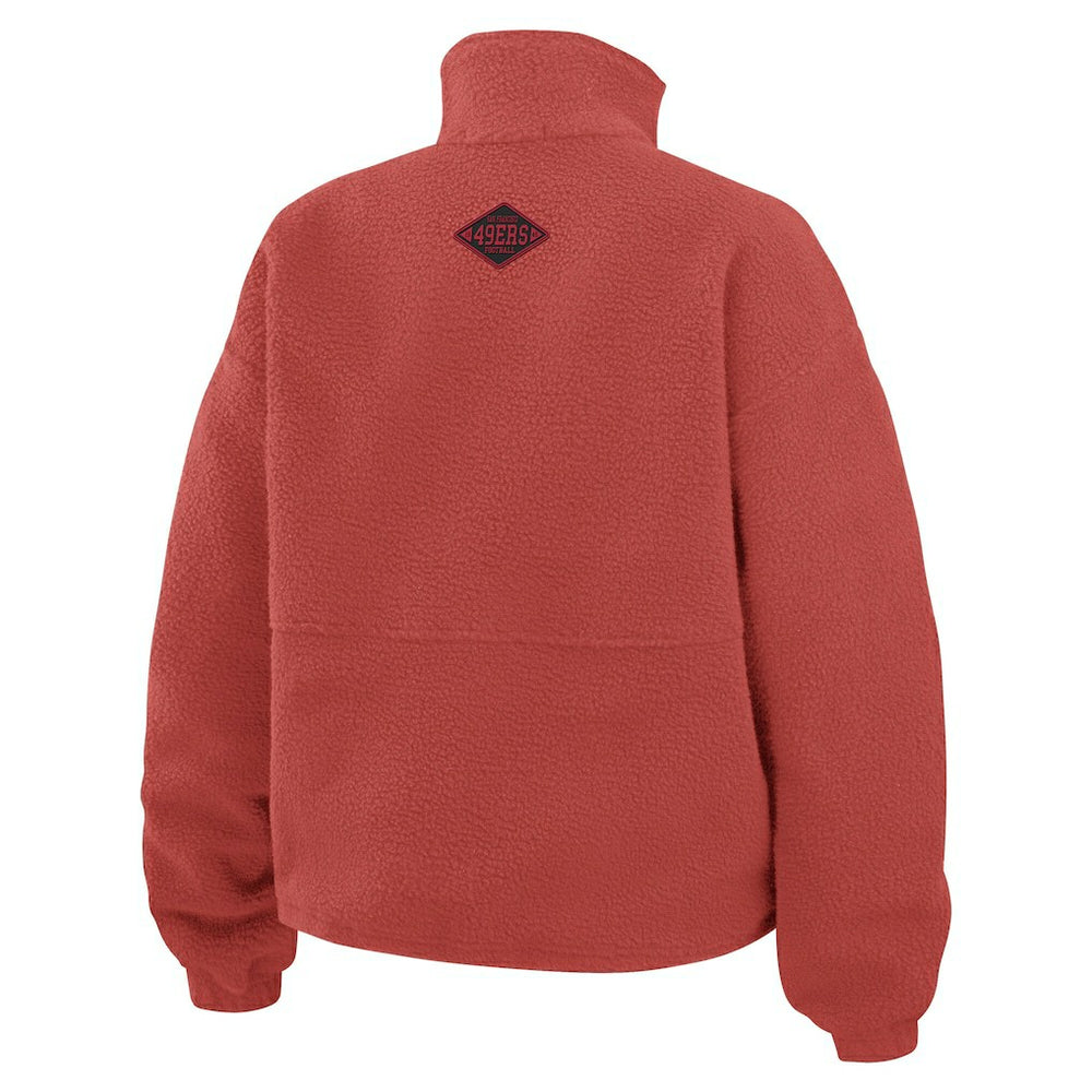 San Francisco 49ers WEAR by Erin Andrews Women's Polar Fleece Half-Zip Jacket Scarlet