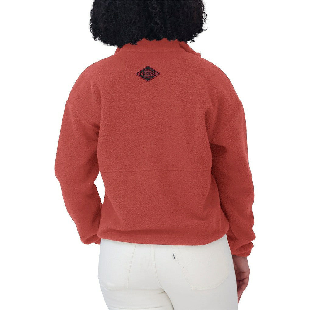 San Francisco 49ers WEAR by Erin Andrews Women's Polar Fleece Half-Zip Jacket Scarlet