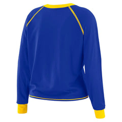 Los Angeles Rams WEAR by Erin Andrews Women's Tie-Front Long Sleeve Top Royal/Gold