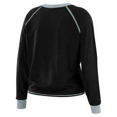 Las Vegas Raiders WEAR by Erin Andrews Women's Tie-Front Long Sleeve Top Black/Gray
