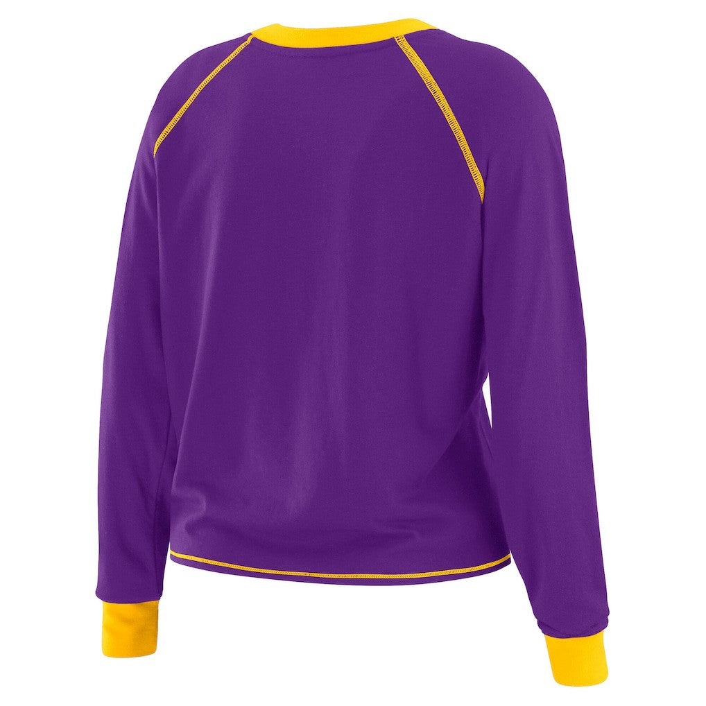 Minnesota Vikings WEAR by Erin Andrews Women's Tie-Front Long Sleeve Top Purple/Gold