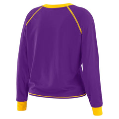Minnesota Vikings WEAR by Erin Andrews Women's Tie-Front Long Sleeve Top Purple/Gold