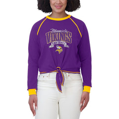 Minnesota Vikings WEAR by Erin Andrews Women's Tie-Front Long Sleeve Top Purple/Gold