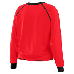 San Francisco 49ers WEAR by Erin Andrews Women's Tie-Front Long Sleeve Top Scarlet/Black