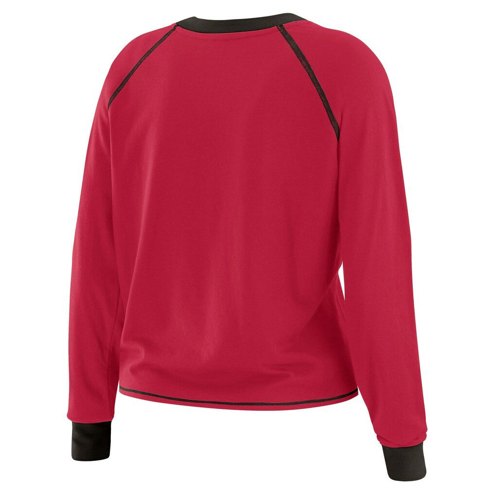 Arizona Cardinals WEAR by Erin Andrews Women's Tie-Front Long Sleeve Top Cardinal/Black