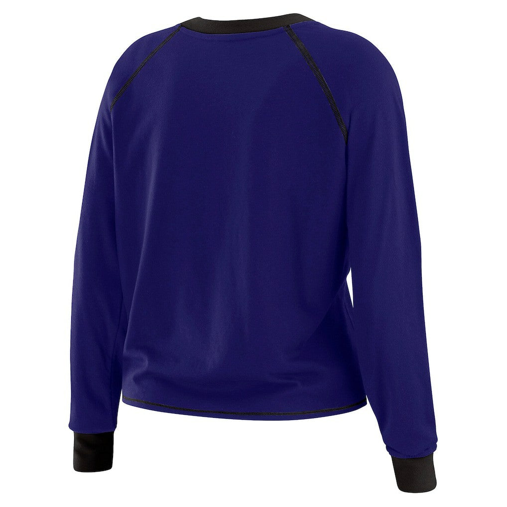 Baltimore Ravens WEAR by Erin Andrews Women's Tie-Front Long Sleeve Top Purple/Black
