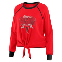 Atlanta Falcons WEAR by Erin Andrews Women's Tie-Front Long Sleeve Top Red/Black