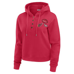 Arizona Cardinals WEAR by Erin Andrews Women's Waffle Hoodie Pullover Top Cardinal