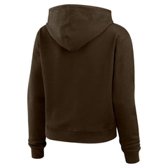 Cleveland Browns WEAR by Erin Andrews Women's Waffle Hoodie Pullover Top Brown