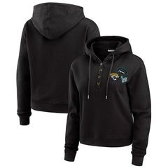 Jacksonville Jaguars WEAR by Erin Andrews Women's Waffle Hoodie Pullover Top Black