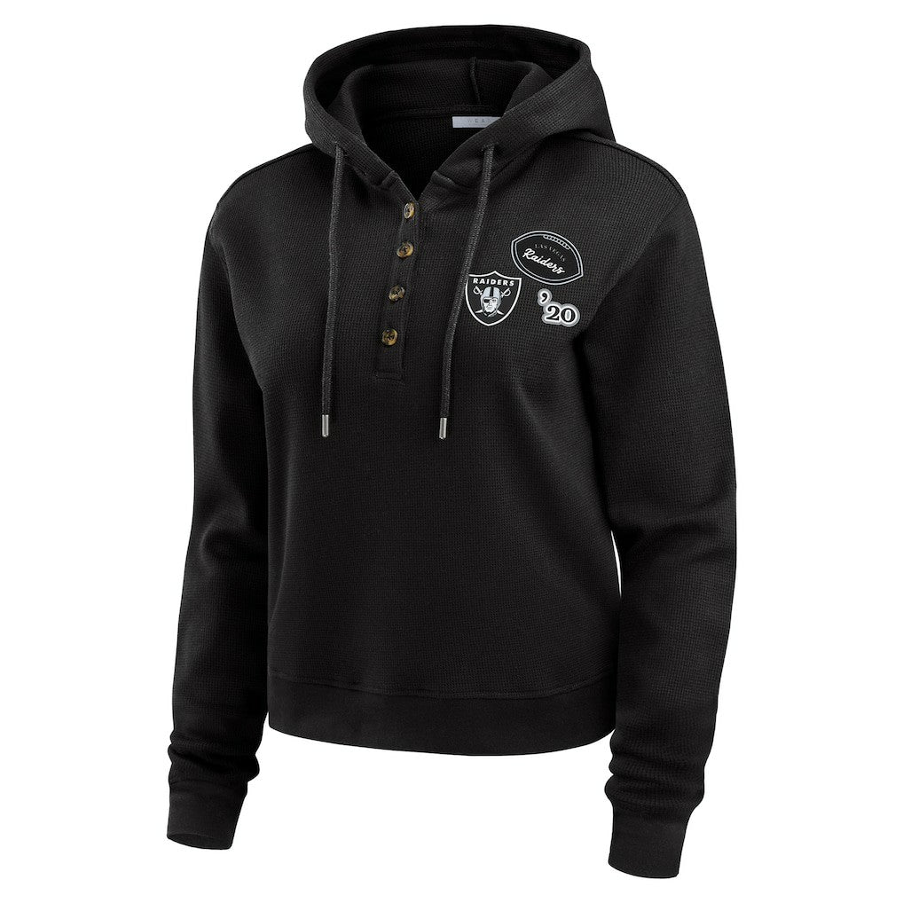 Las Vegas Raiders WEAR by Erin Andrews Women's Waffle Hoodie Pullover Top Black