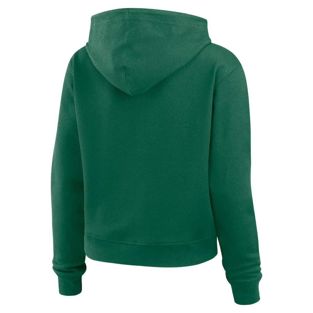 New York Jets WEAR by Erin Andrews Women's Waffle Hoodie Pullover Top Green