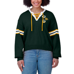 Green Bay Packers WEAR by Erin Andrews Women's Lace-Up Pullover Sweatshirt Green