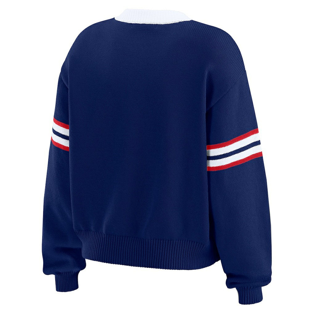New York Giants WEAR by Erin Andrews Women's Lace-Up Pullover Sweatshirt Royal