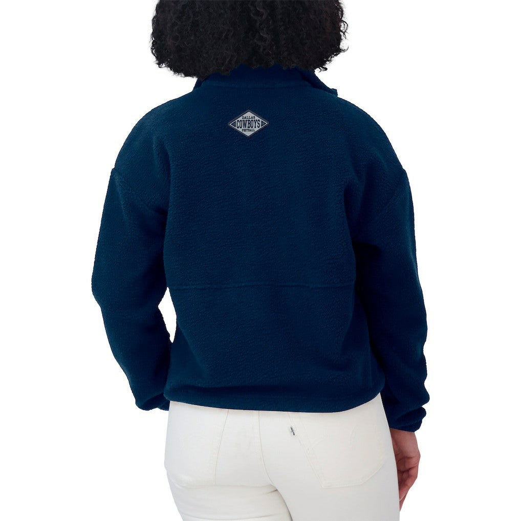 Dallas Cowboys WEAR by Erin Andrews Women's Polar Fleece Half-Zip Jacket Navy