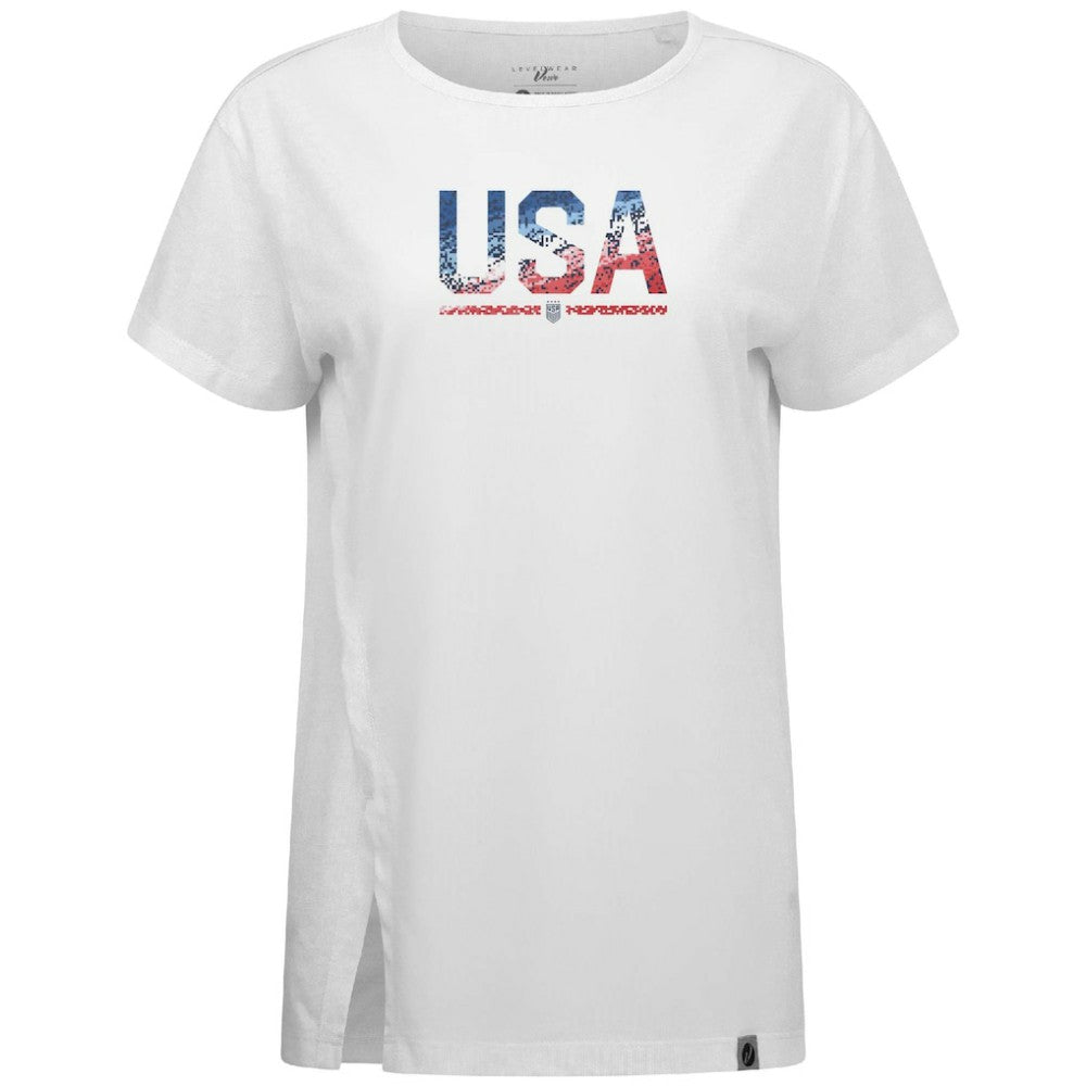 USWNT Levelwear Women's Influx Pixel T-Shirt White