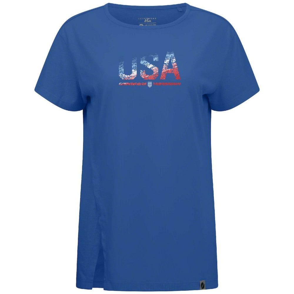 USWNT Levelwear Women's Influx Pixel T-Shirt Royal