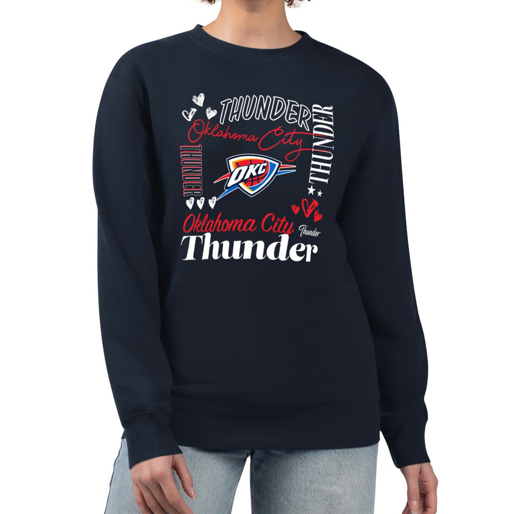 Oklahoma City Thunder G-III 4Her by Carl Banks Women's Collage Team Graphic Fleece Pullover Sweatshirt Navy