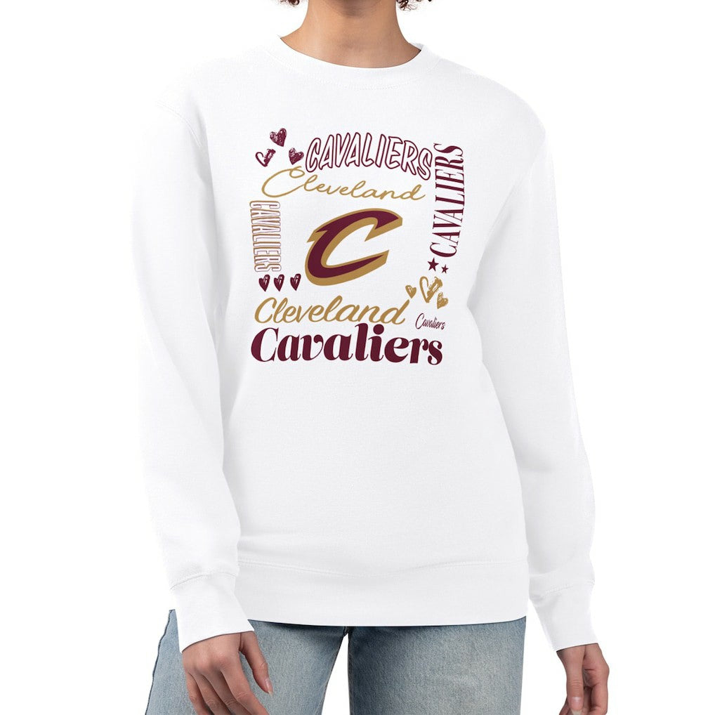 Cleveland Cavaliers G-III 4Her by Carl Banks Women's Collage Team Graphic Fleece Pullover Sweatshirt White