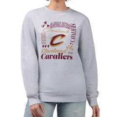Cleveland Cavaliers G-III 4Her by Carl Banks Women's Collage Team Graphic Fleece Pullover Sweatshirt Heather Gray