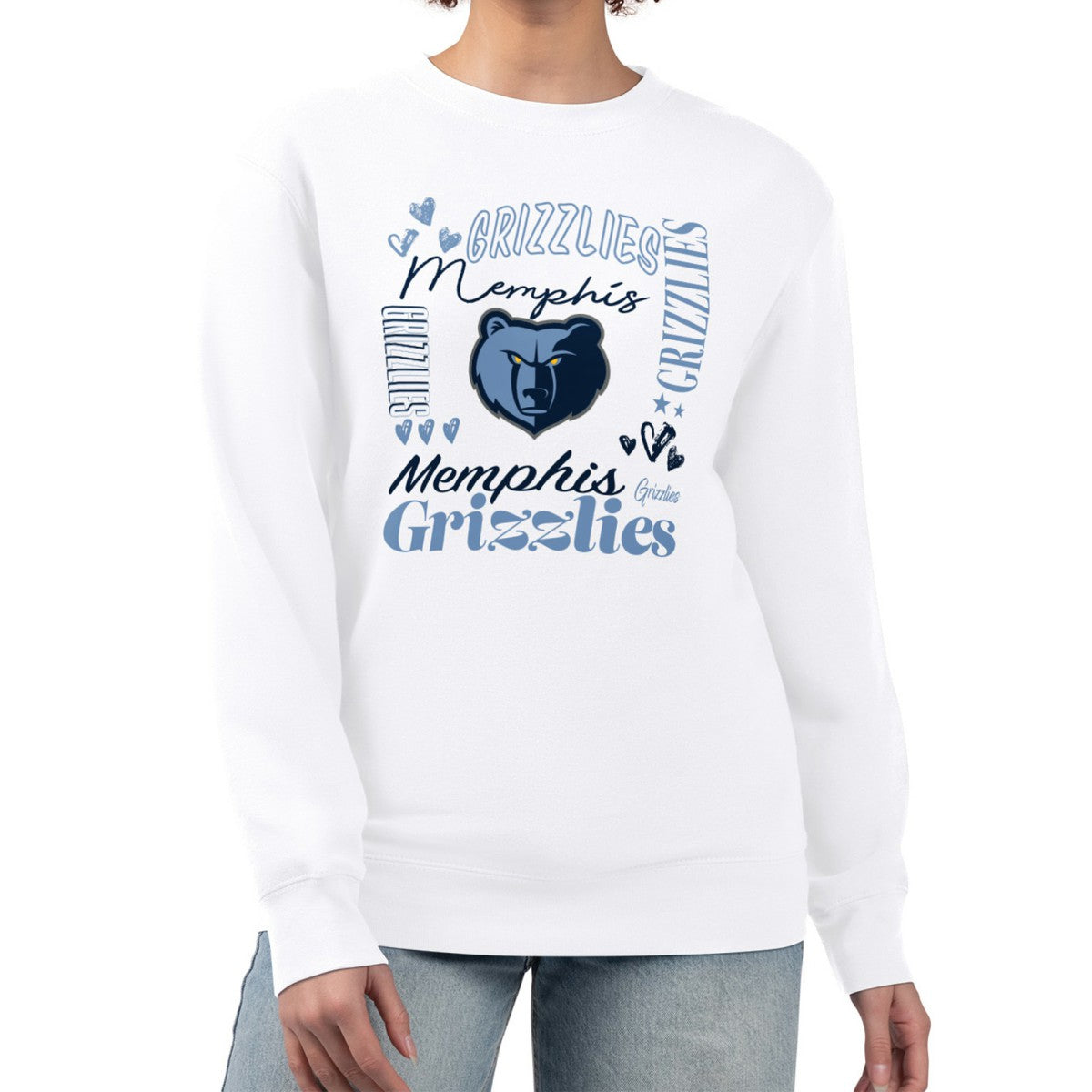 Memphis Grizzlies G-III 4Her by Carl Banks Women's Collage Team Graphic Fleece Pullover Sweatshirt White