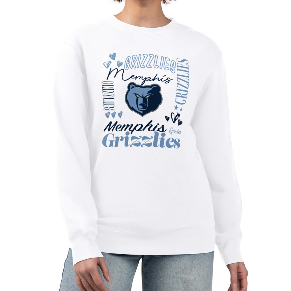 Memphis Grizzlies G-III 4Her by Carl Banks Women's Collage Team Graphic Fleece Pullover Sweatshirt White