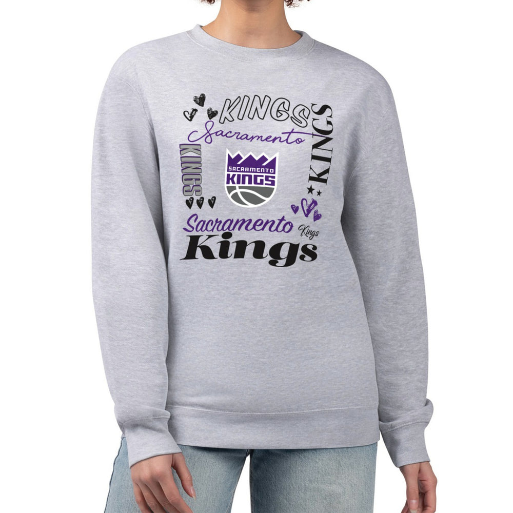 Sacramento Kings G-III 4Her by Carl Banks Women's Collage Team Graphic Fleece Pullover Sweatshirt Heather Gray