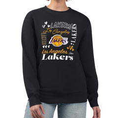 Los Angeles Lakers G-III 4Her by Carl Banks Women's Collage Team Graphic Fleece Pullover Sweatshirt Black