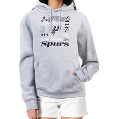 San Antonio Spurs G-III 4Her by Carl Banks Women's Team Collage Graphic Fleece Pullover Hoodie Heather Gray