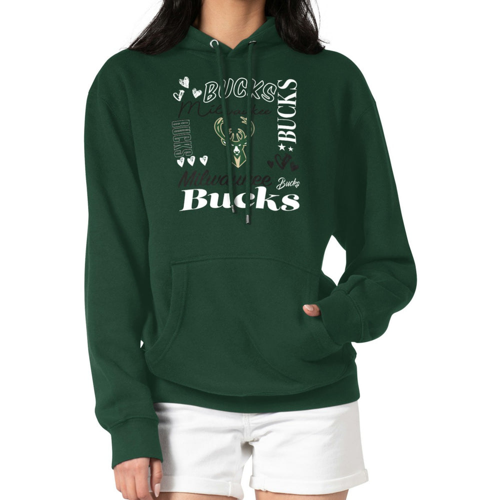 Milwaukee Bucks G-III 4Her by Carl Banks Women's Team Collage Graphic Fleece Pullover Hoodie Green