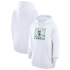 Boston Celtics G-III 4Her by Carl Banks Women's Team Collage Graphic Fleece Pullover Hoodie White