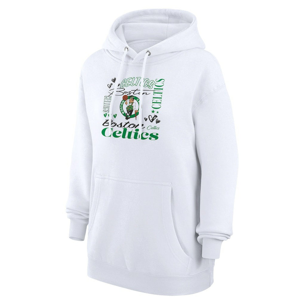 Boston Celtics G-III 4Her by Carl Banks Women's Team Collage Graphic Fleece Pullover Hoodie White