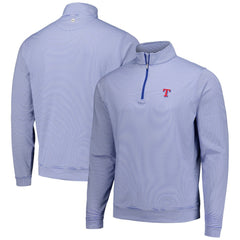 Texas Rangers Peter Millar Perth Sugar Stripe Performance Quarter-Zip Top - Royal Tops