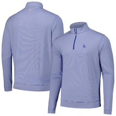 Los Angeles Dodgers Peter Millar Perth Sugar Stripe Performance Quarter-Zip Top - Royal Tops