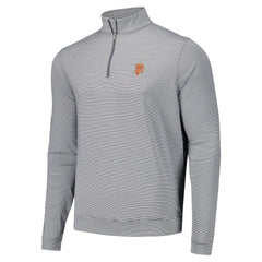 San Francisco Giants Peter Millar Perth Sugar Stripe Performance Quarter-Zip Top - Black Tops